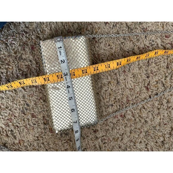 Jessica McClintock Clutch Purse Shoulder Bag Silver Mesh Chain Strap Formal Prom - Picture 7 of 7